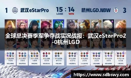 全球总决赛季军争夺战实况战报：武汉eStarPro2-0杭州LGD
